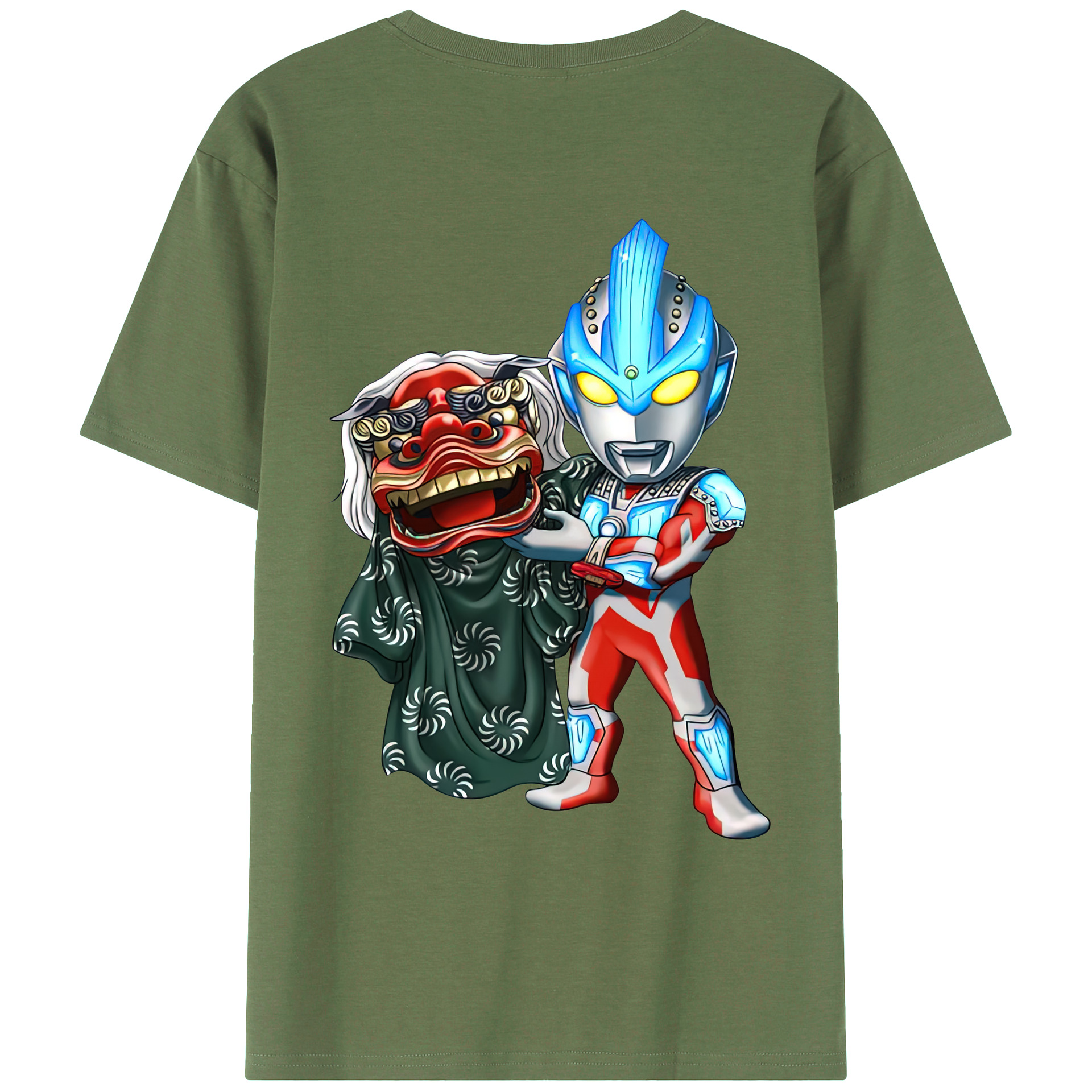 （画像用） ウルトラマン Ultraman 綿100％ メンズ半袖Tシャツ（バックプリント） 通気性
